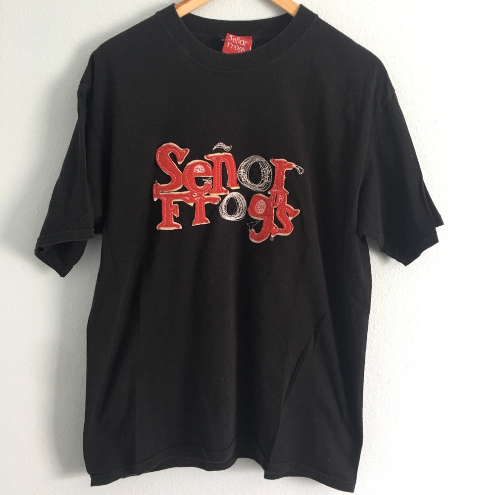 Senor Frogs Navy T-shirt Puerto Rico Size L